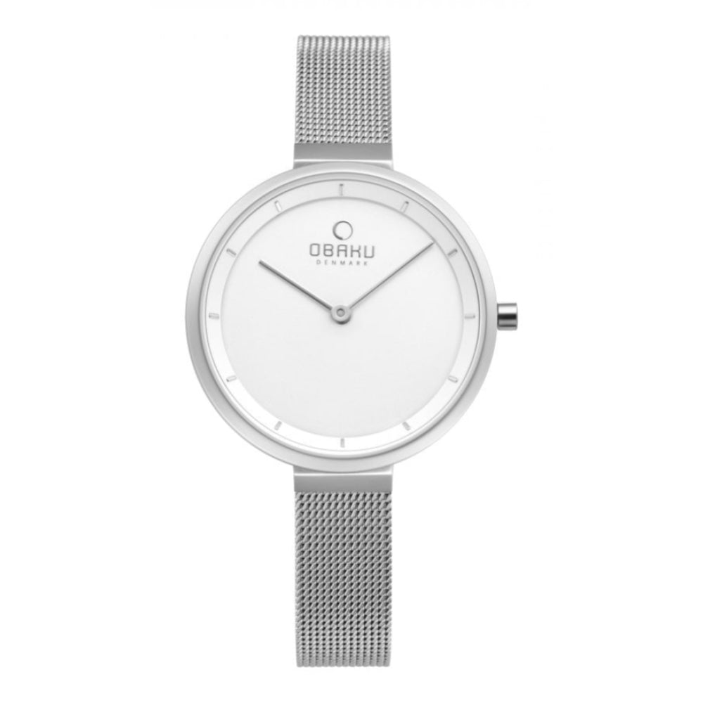 Obaku Bloome Silver Mesh Strap Watch
