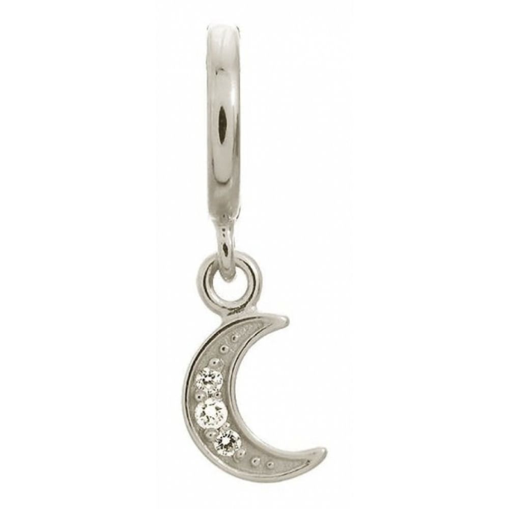White Moon Shine Drop Sterling Silver Charm