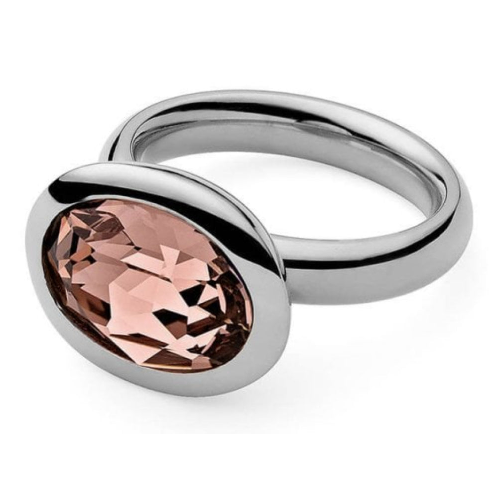 Tivola Small Stainless Steel Ring With Vintage Rose