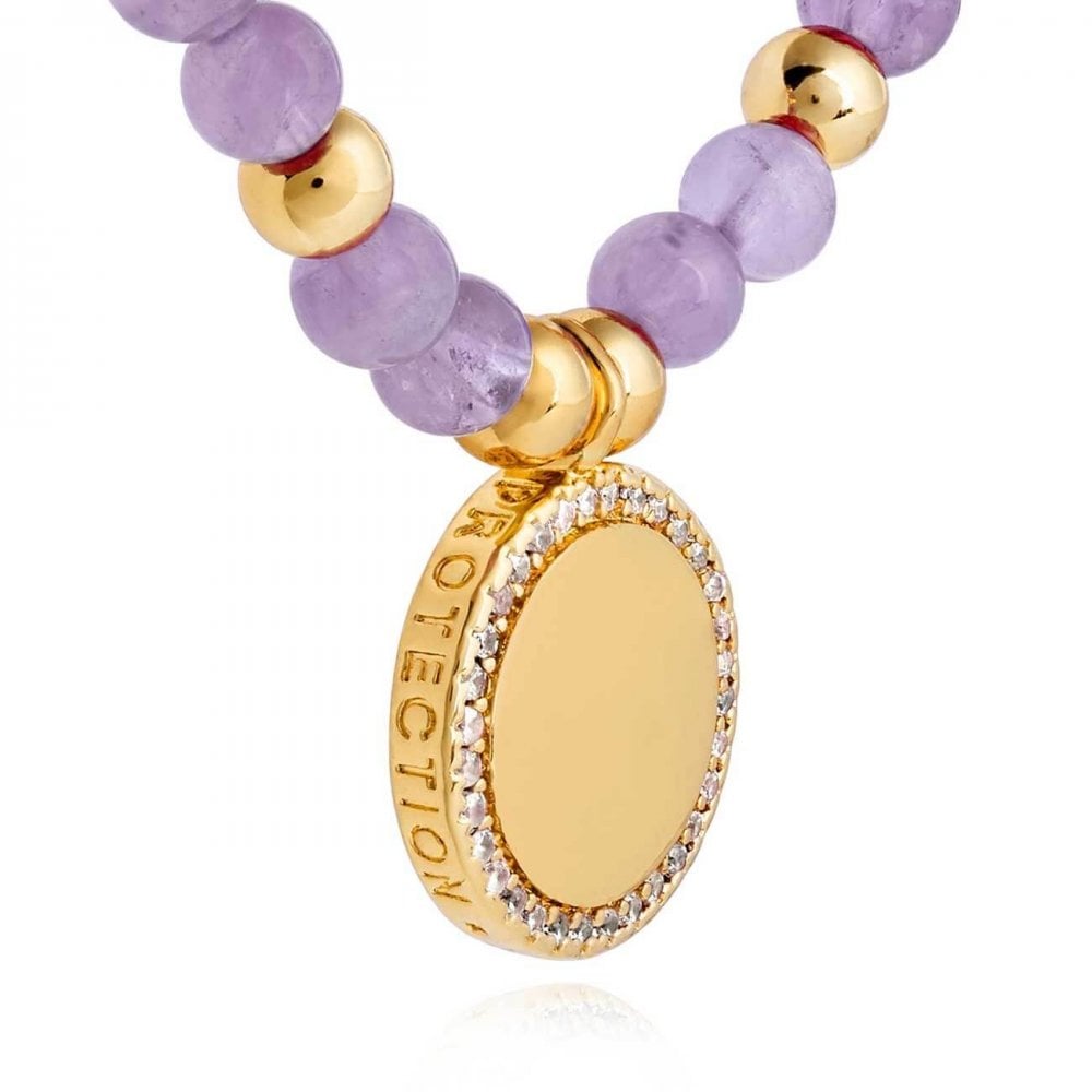 Wellness Gems | Gold | Amethyst Bracelet | 17.5cm Stretch