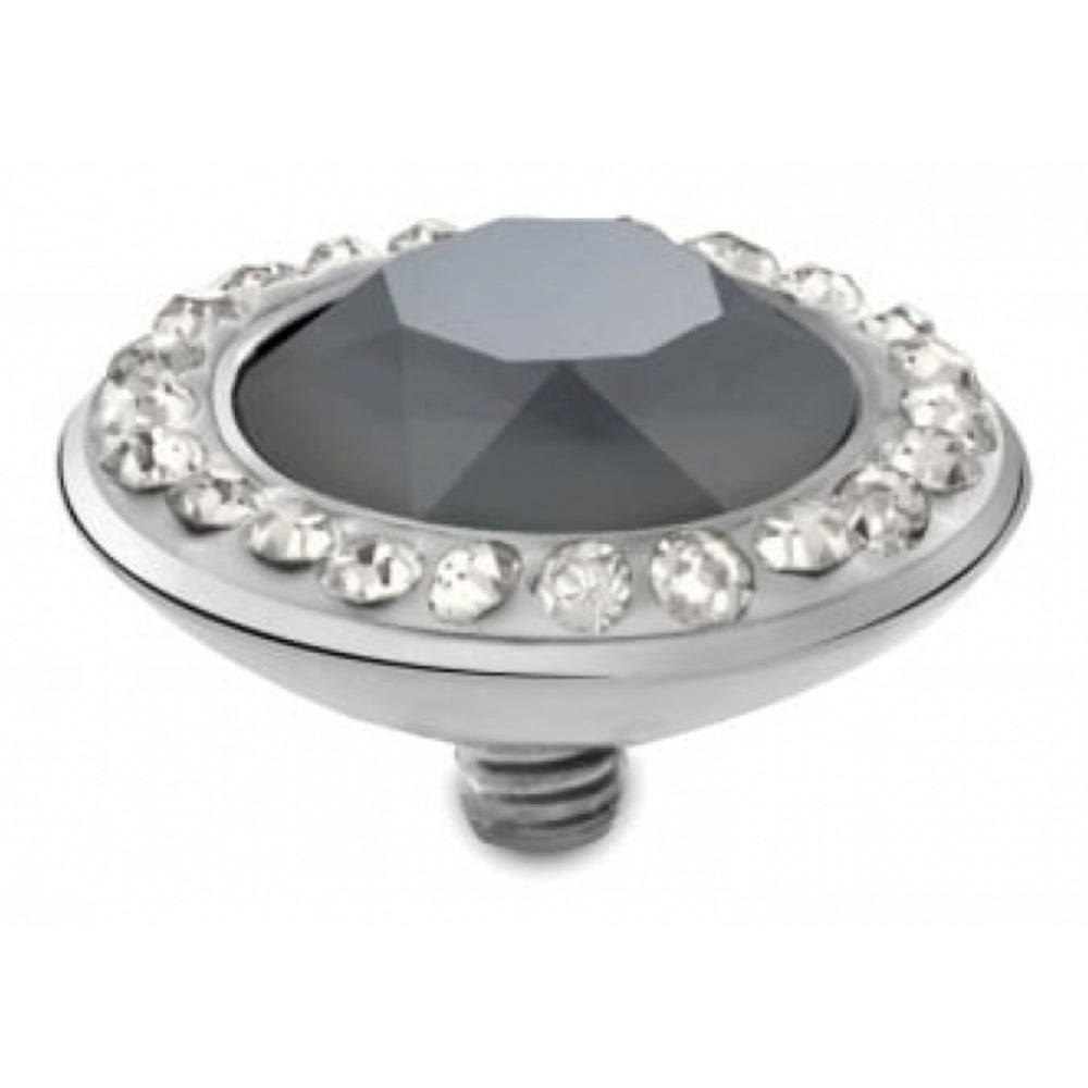 Famosa Stainless Steel 13mm Tondo Deluxe Dark Grey Ring Top