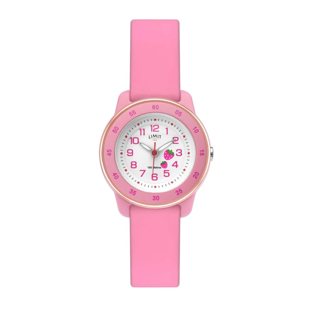 Kids Pink Plastic Watch