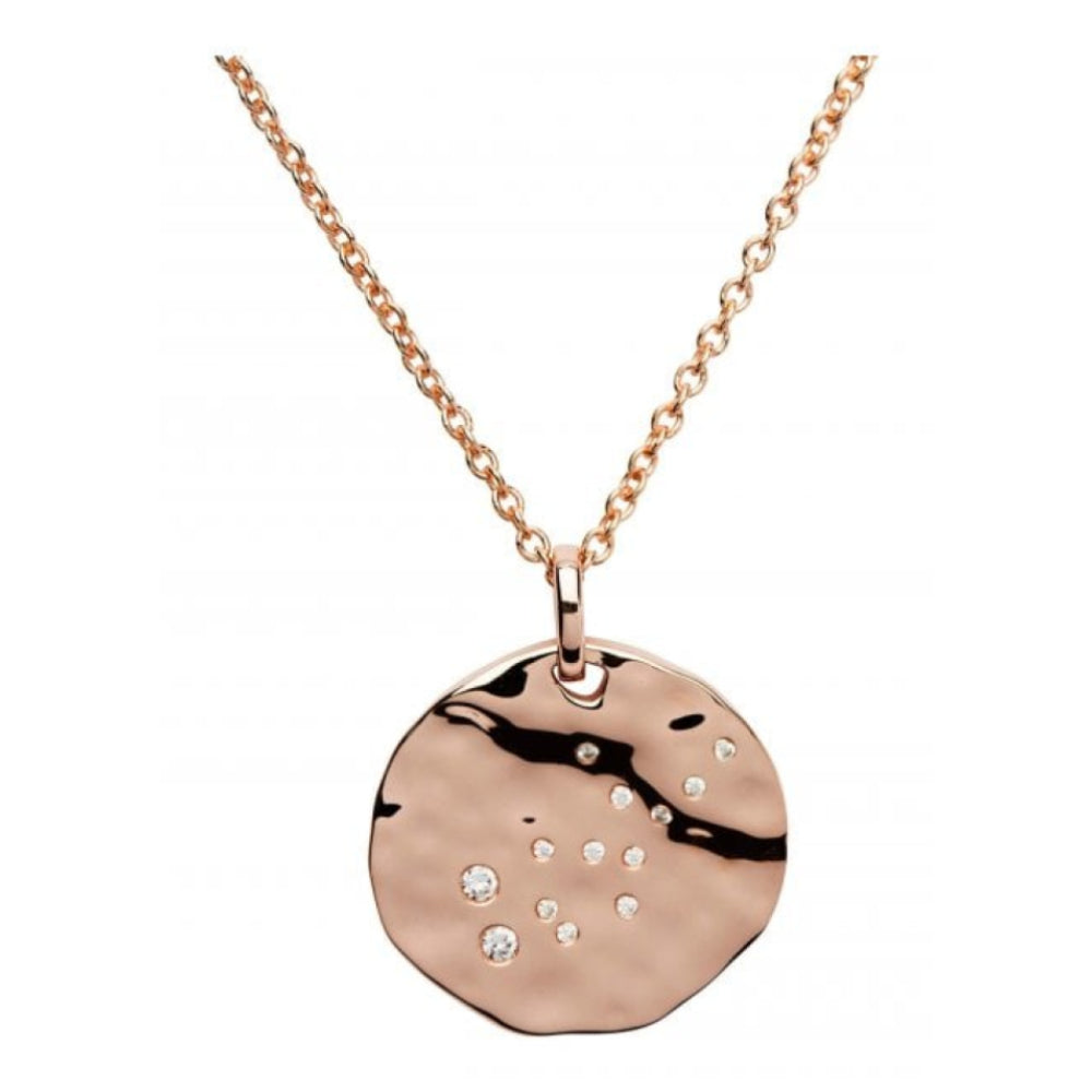 Silver 925 Pendant With Rose Gold Plating-Cz Incl.Chain. Virgo