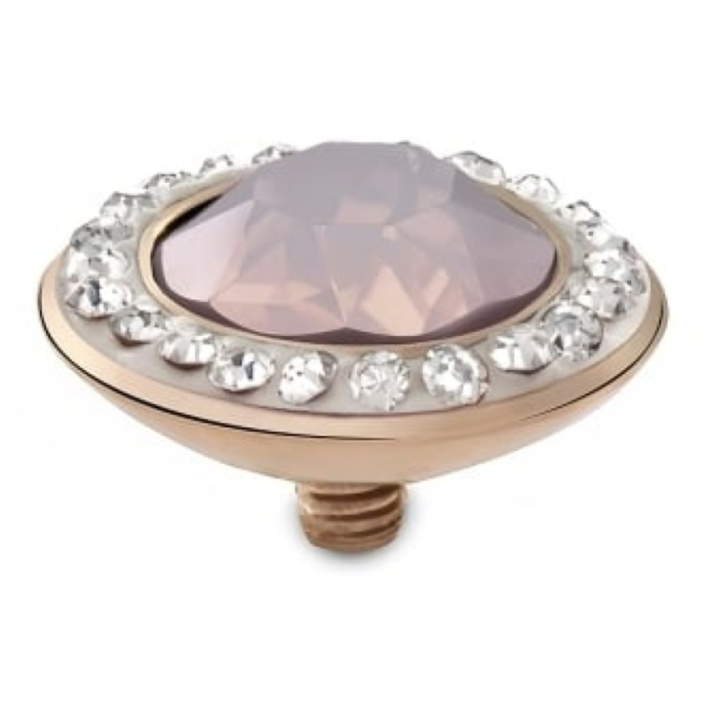 Famosa Rose Gold 13mm Tondo Deluxe Ring Top Rose Water Opal
