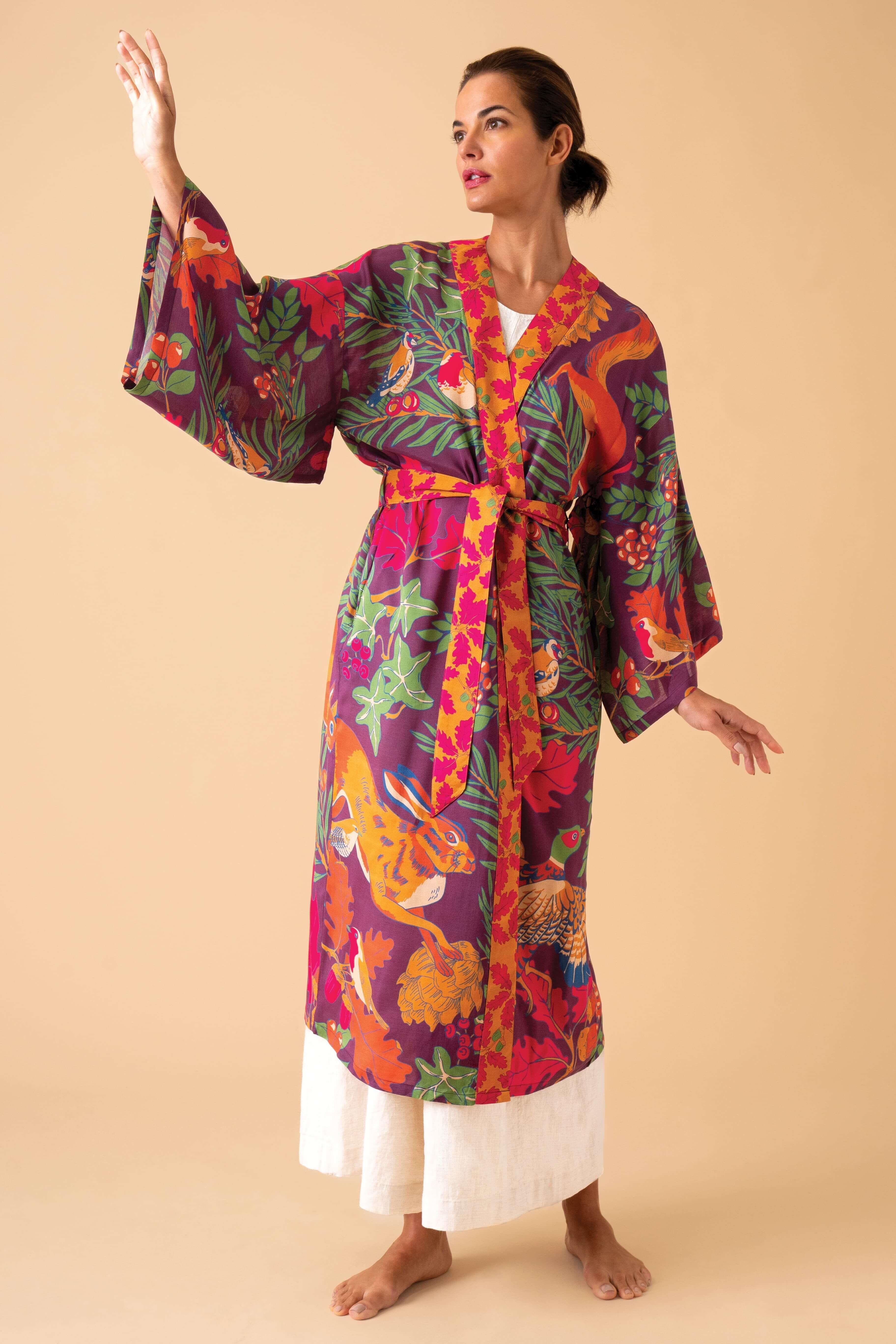 Winter Wonderland Kimono Gown - Damson Mix