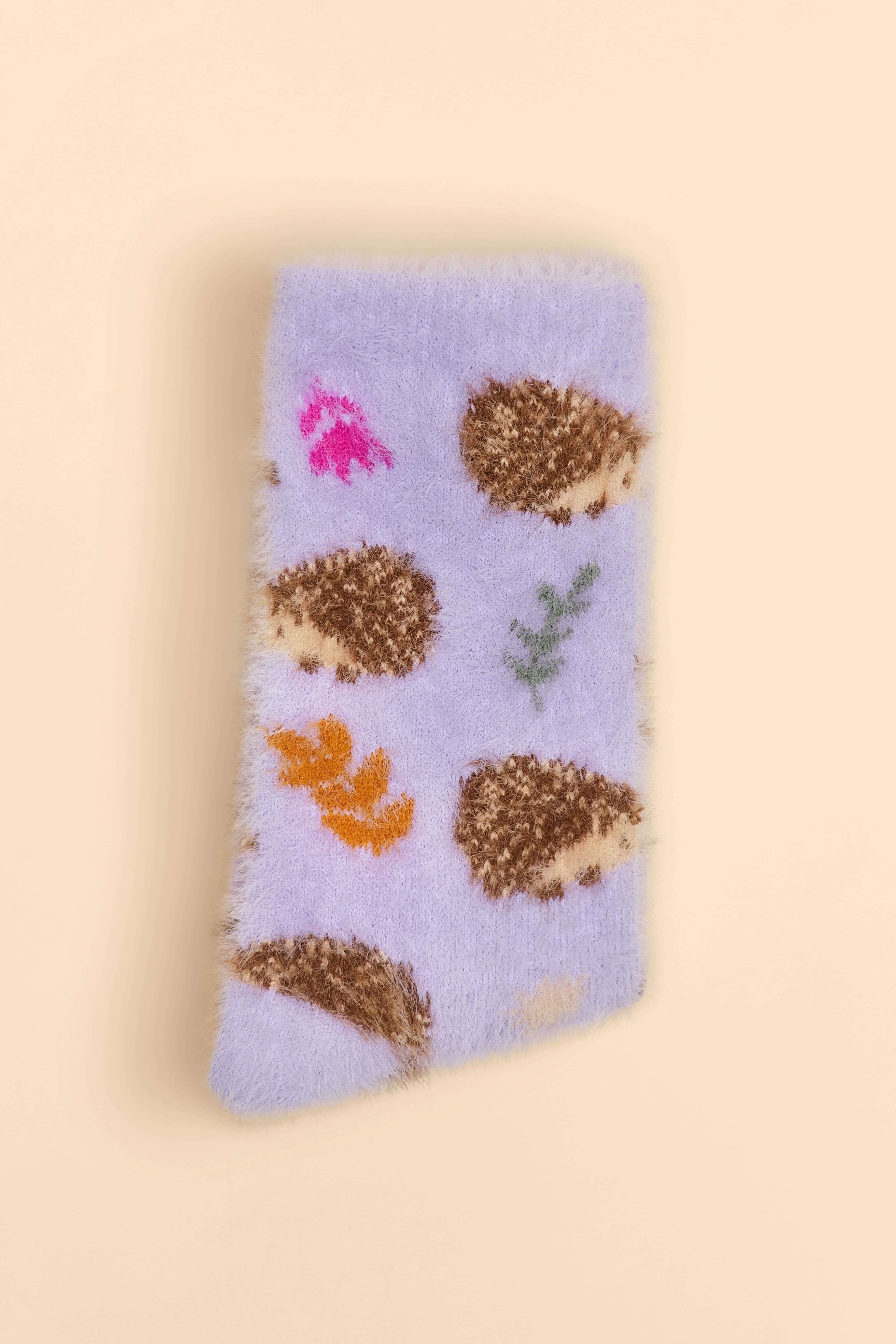 Tiny Hedgehogs Fuzzy Slipper Socks
