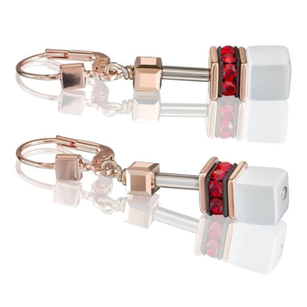 Red Pierced Rose Gold Earring