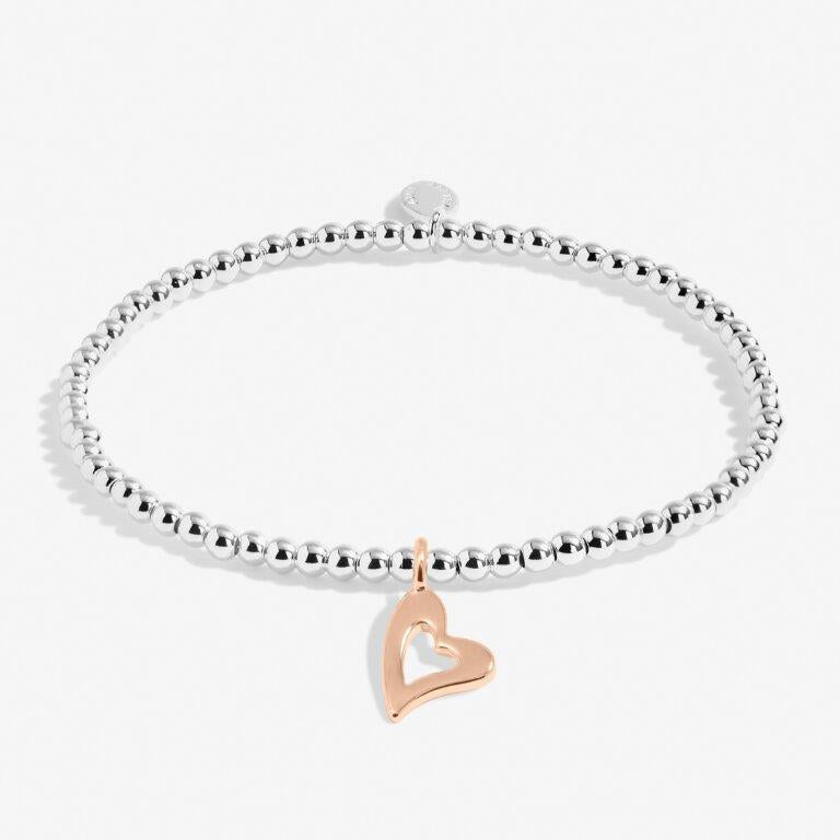 A Little 'Lucky To Have A Friend Like You' Silver & Rose Gold Plated Bracelet