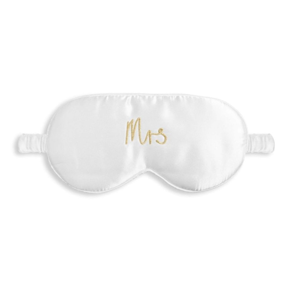Satin Eye Mask - Mrs - White - 11x21.5cm