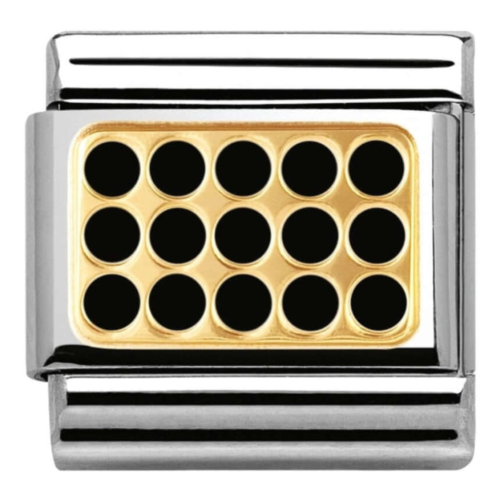 Classic Black Enamel Gold Grill Link