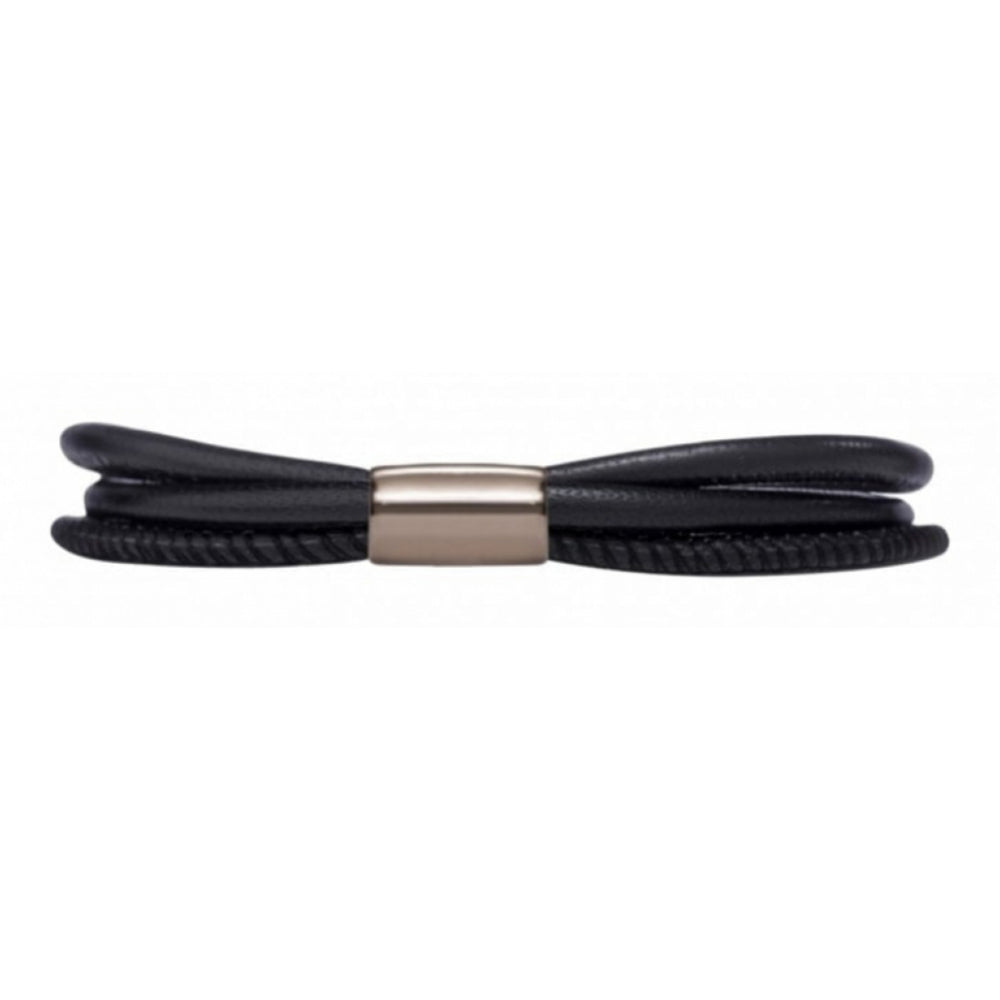 Black Three String Single Leather Bracelet