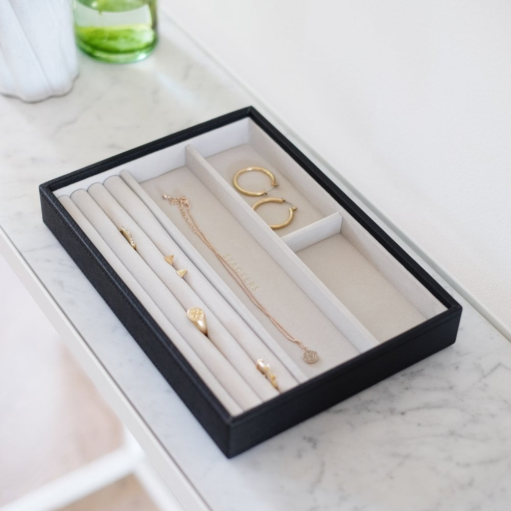 Classic Black & Grey 4 Section Stacker