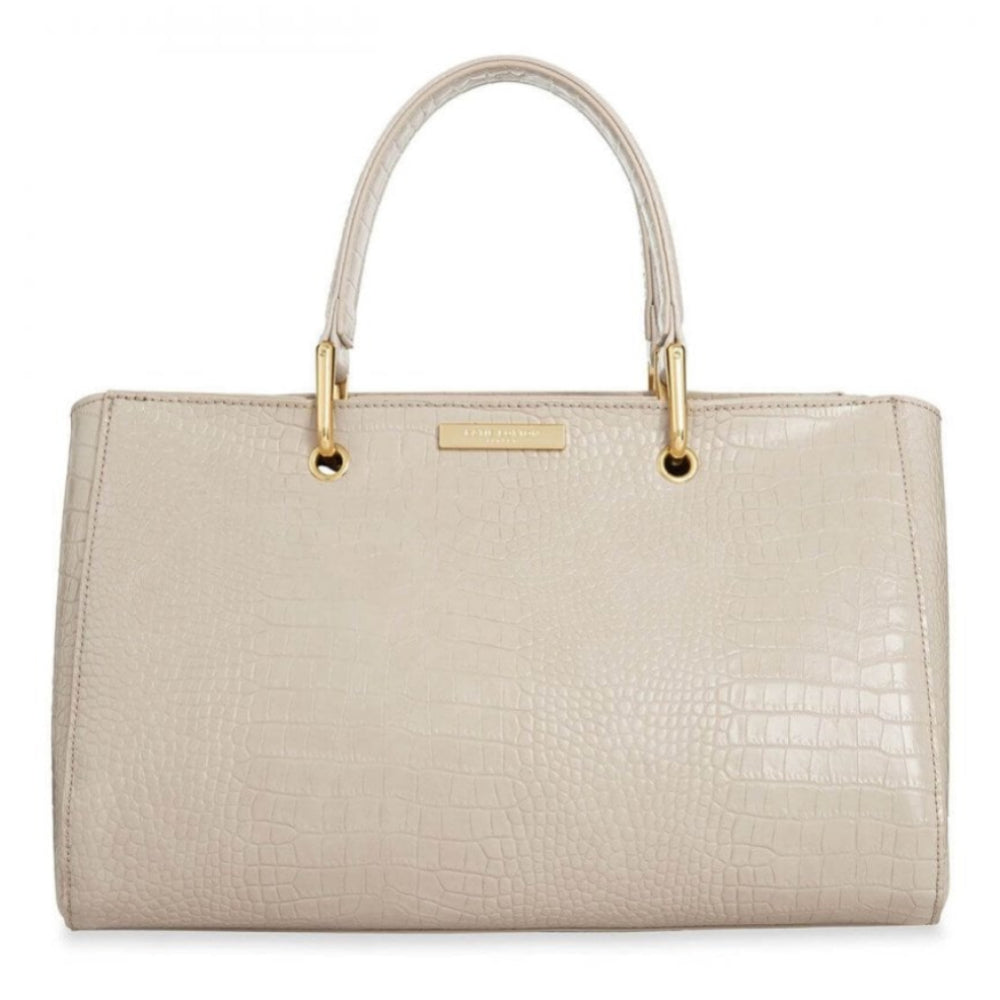 Celine Faux Croc Handbag | Oyster Grey | 20 X 33 X 18 Cm