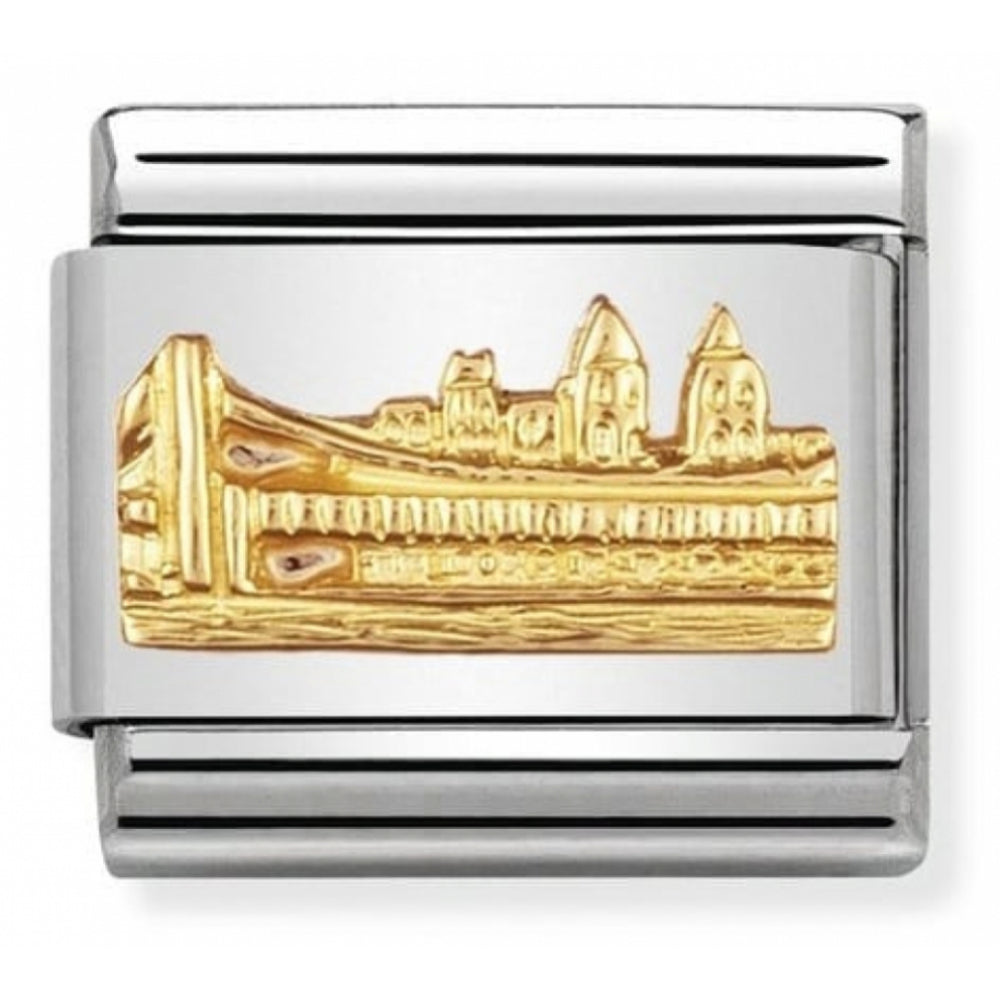 Classic N.Y.C. Skyline In Stainless Steel With 18k Gold Charm