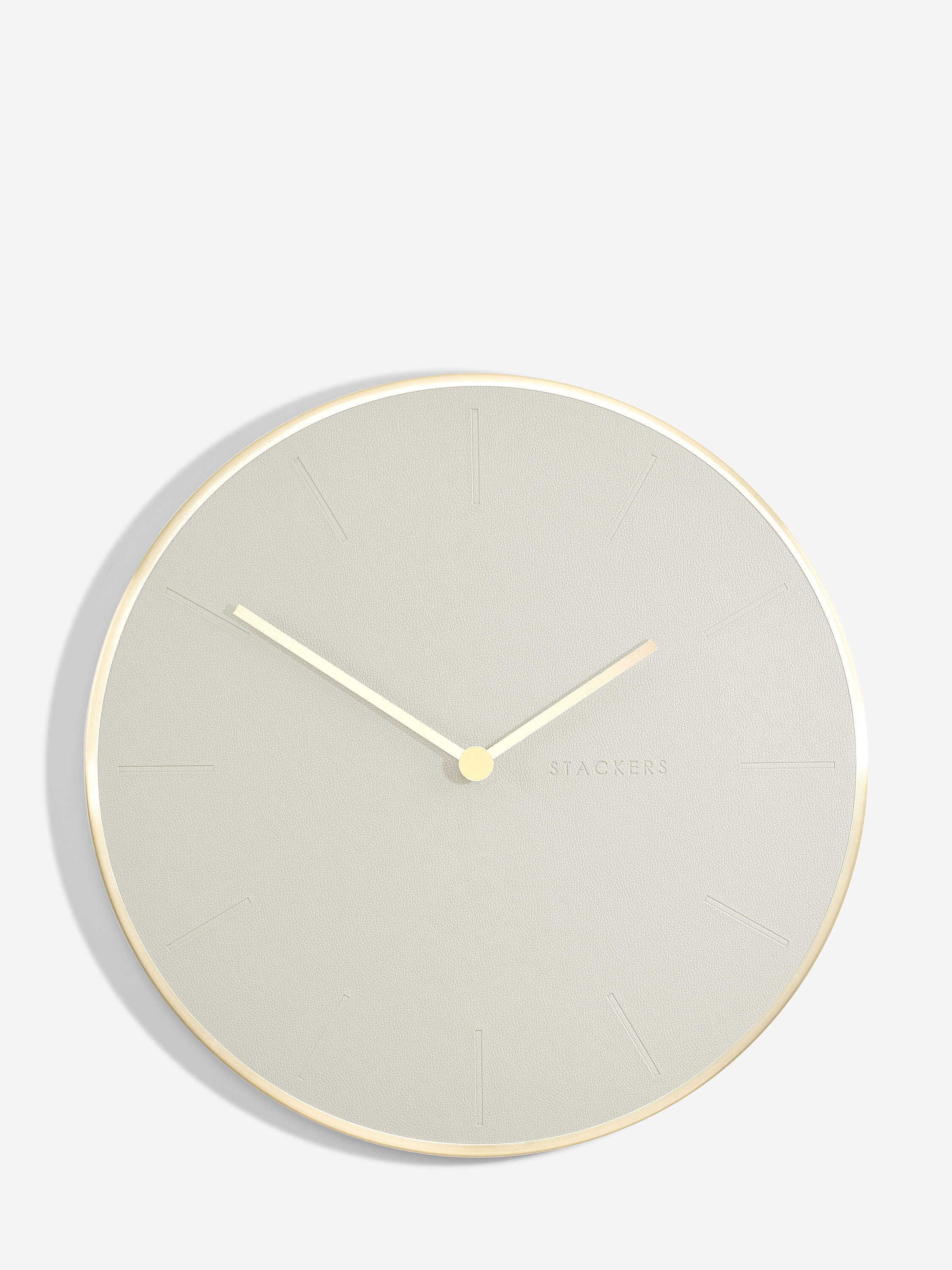 Brushed Gold & Oatmeal PU Clock