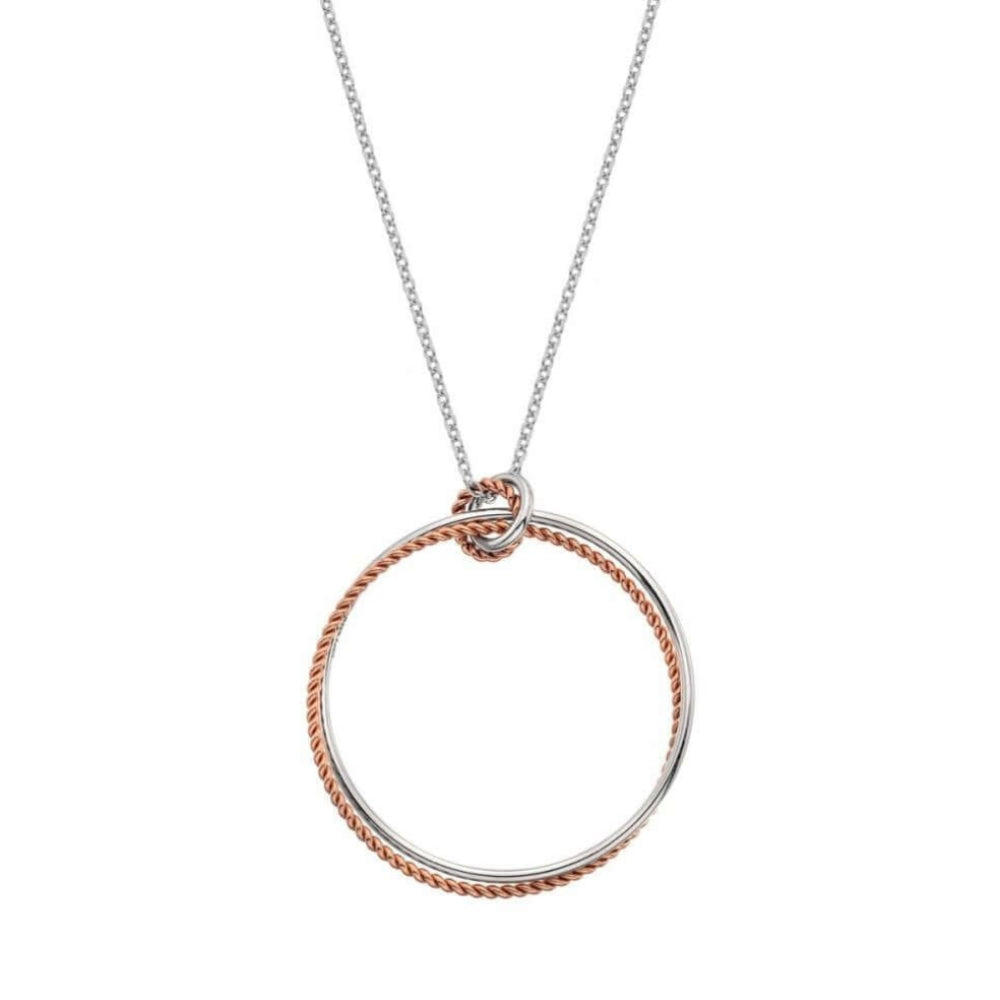Unity Statement Circle Pendant Rose Gold Plate Accents