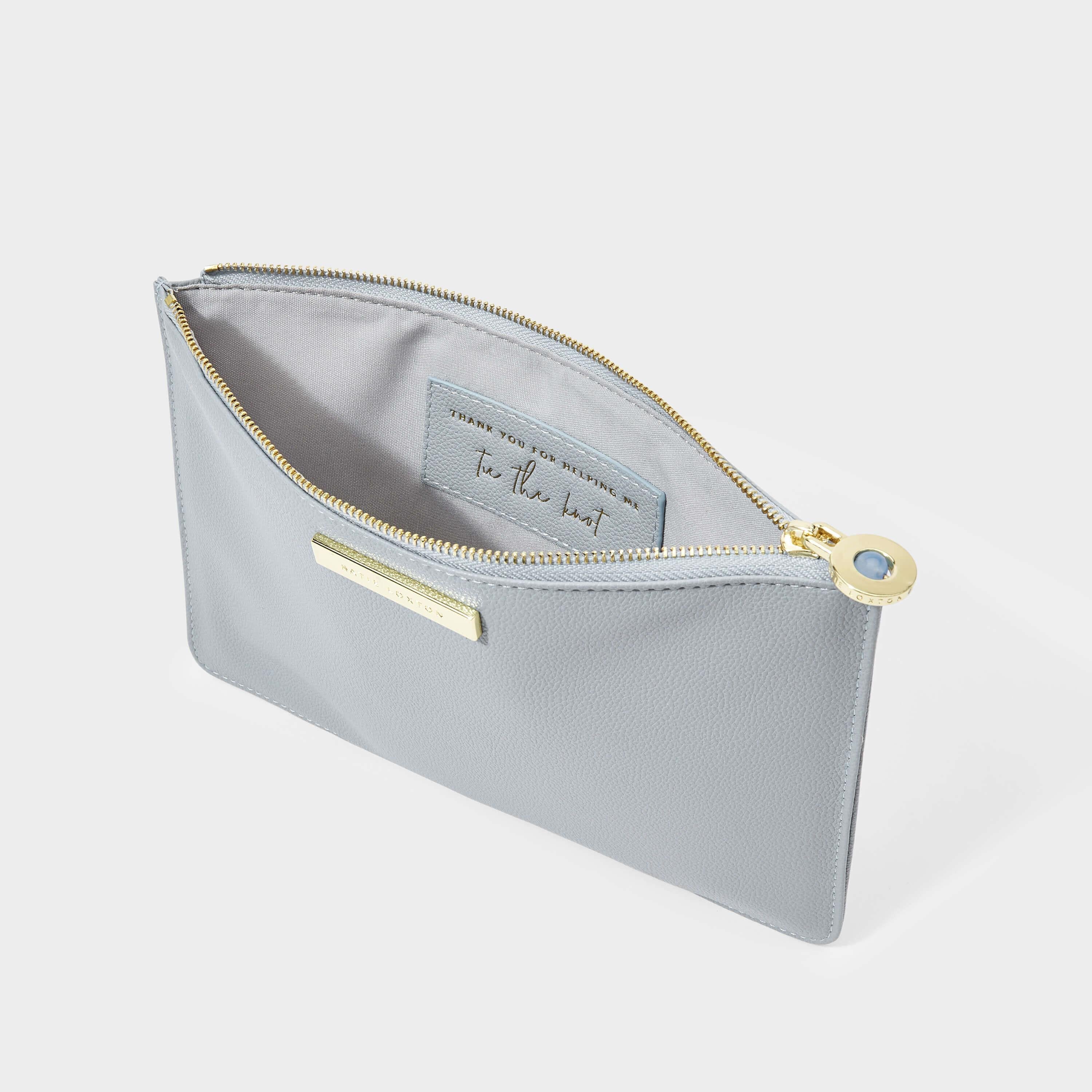 Bridal Semi-Precious Stone Pouch | Thank You For Helping Me Tie The Knot | Blue/ Aqua | 16 X 24 X 1.5cm