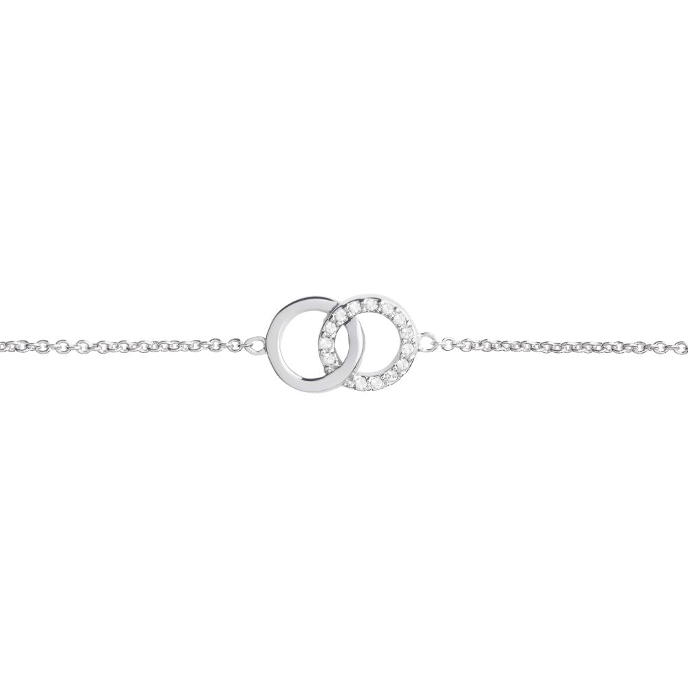 Bejewelled Classic Rhodium Plated Interlink Chain Bracelet