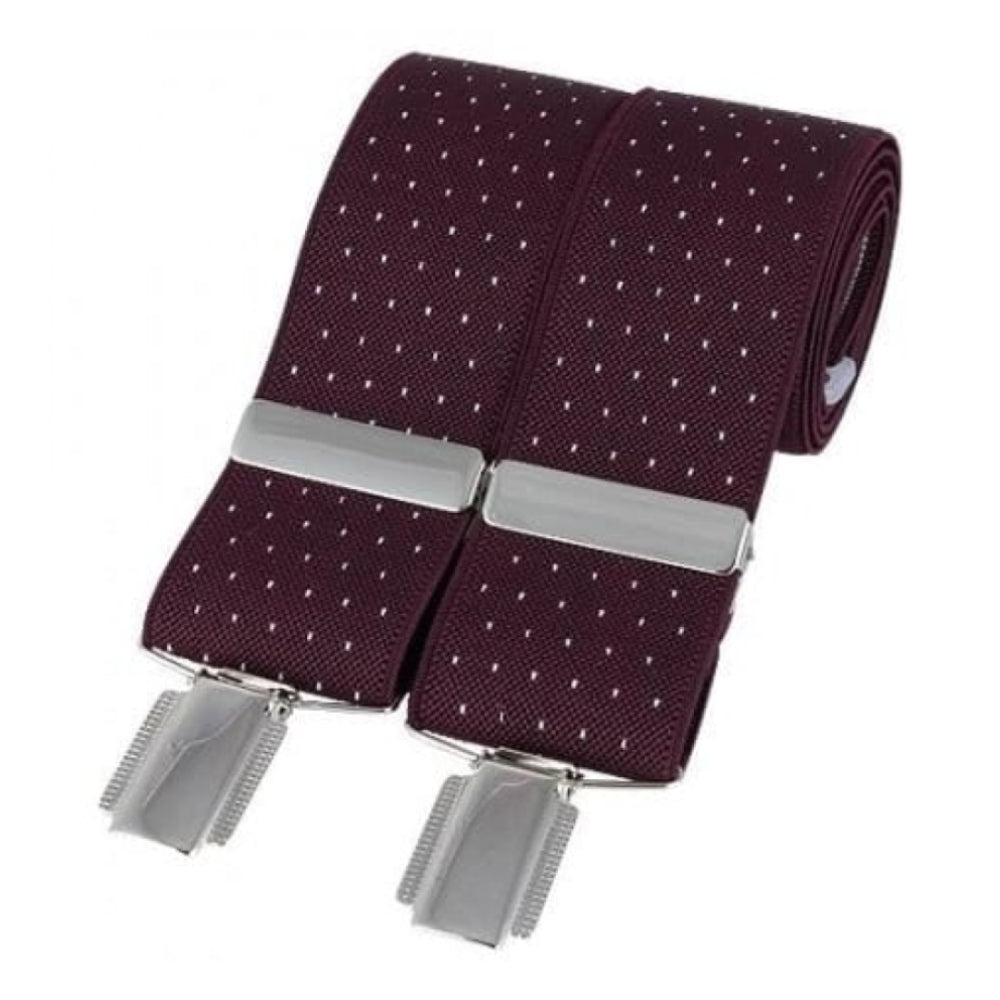 Burgundy Pin Dot 35mm Braces
