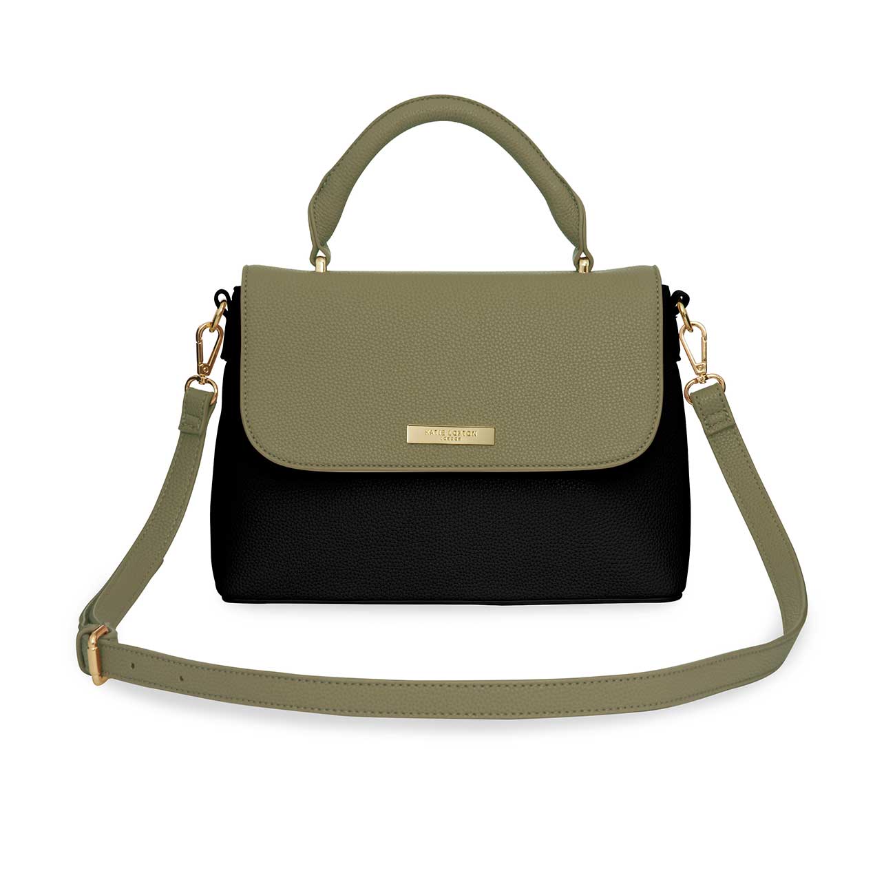 Talia Two Tone Messenger Bag | Black and Khaki