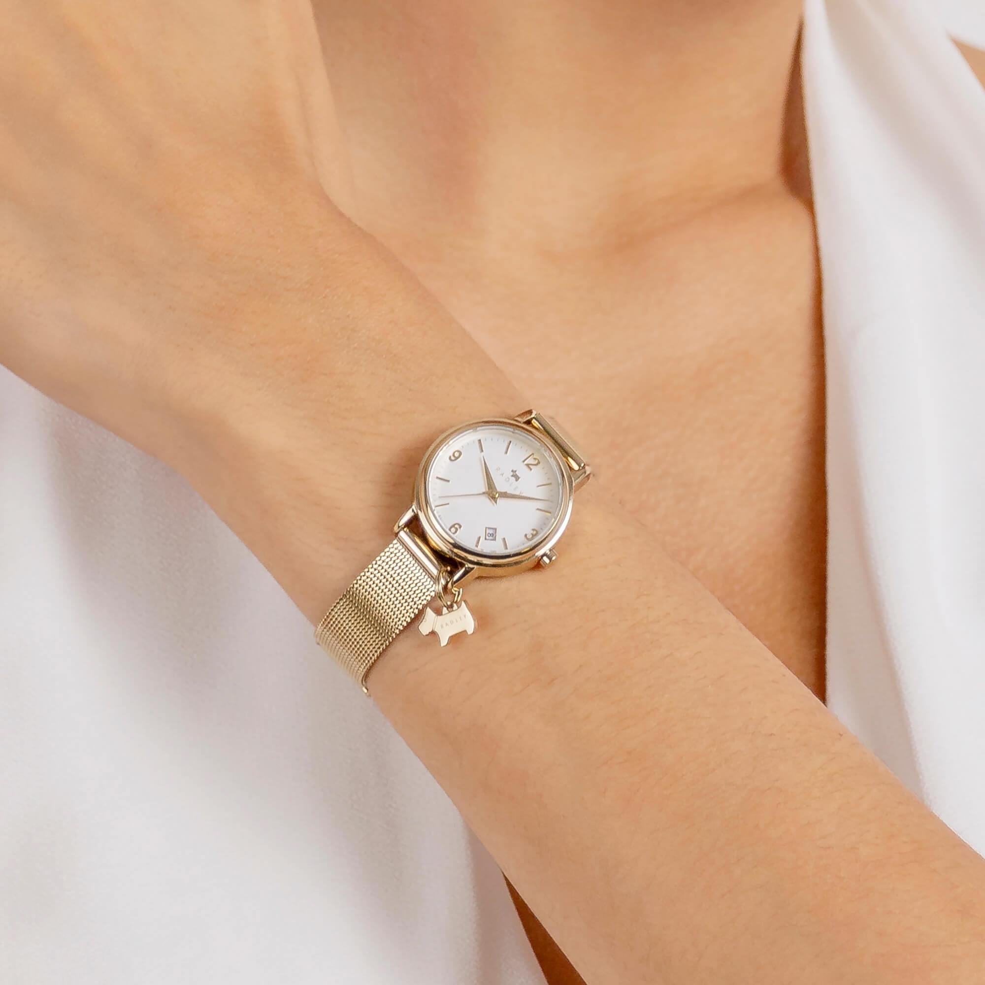 Gold Plated Mesh Strap Watch