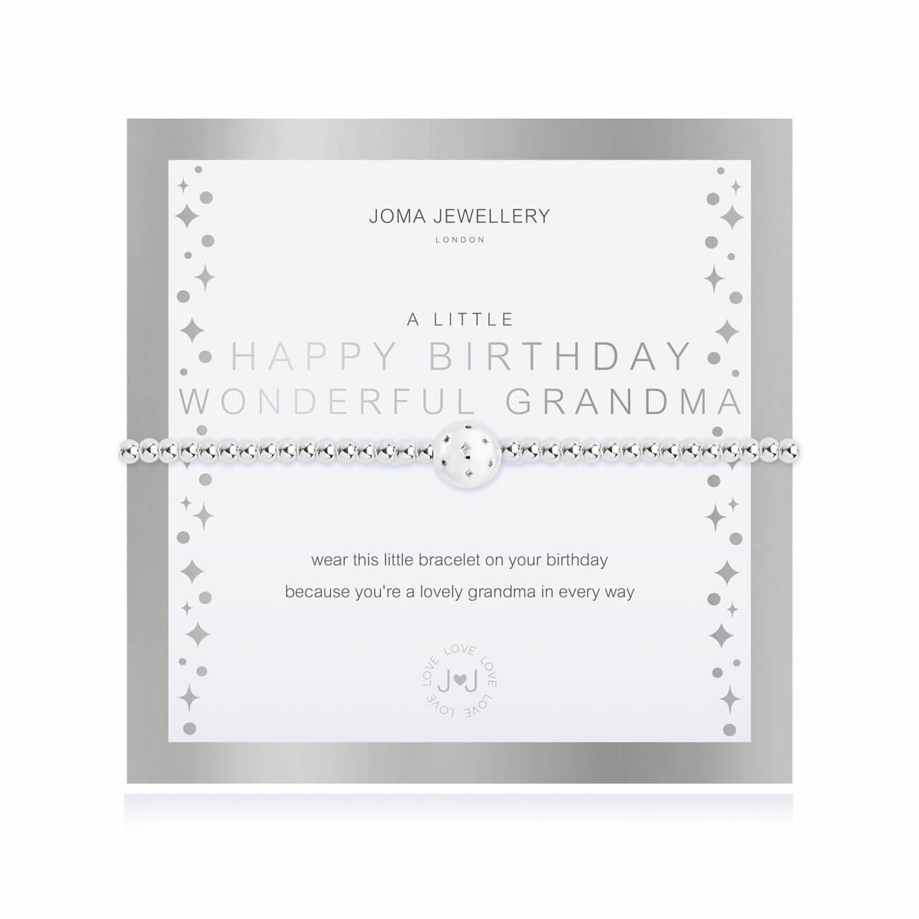 A Little Happy Birthday Wonderful Grandma Silver Stretch Bracelet 17.5cm