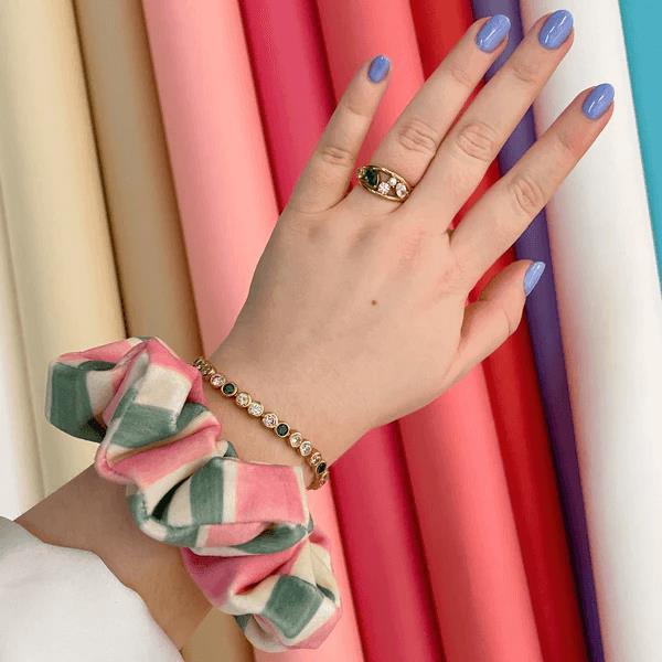 Sofia Cluster Ring In Flamingo CZ & Gold