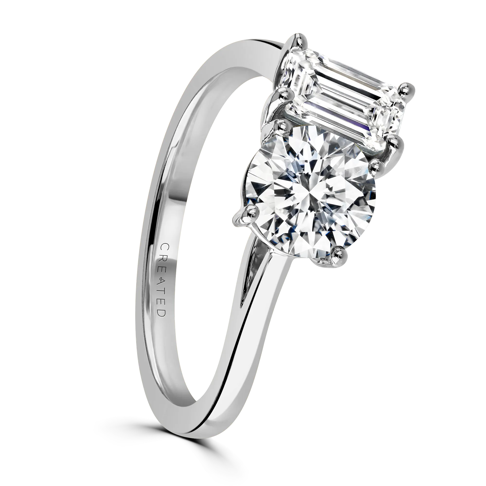 Platinum 'Toi et Moi' Laboratory Grown Diamond 1.8ct Ring -L