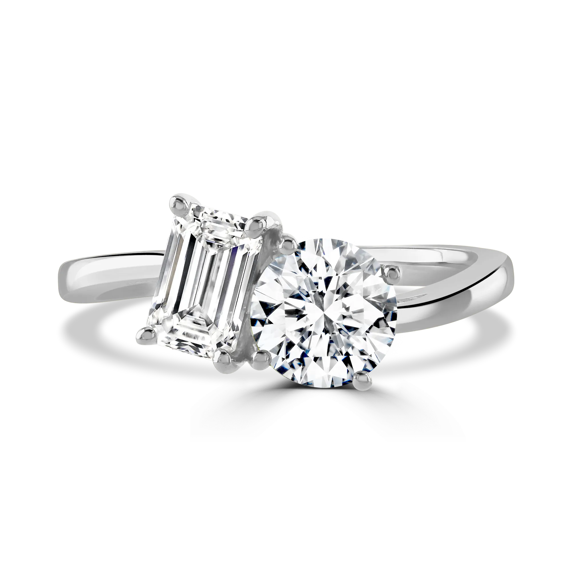 Platinum 'Toi et Moi' Laboratory Grown Diamond 1.8ct Ring -L