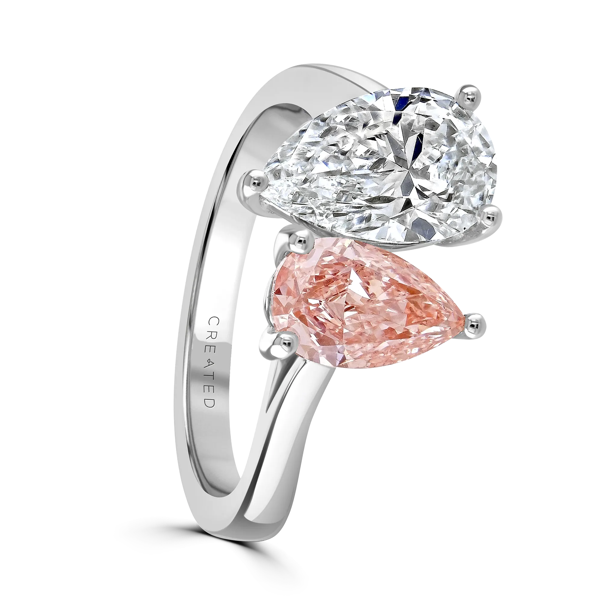 Toi Et Moi Claw Set Platinum Ring