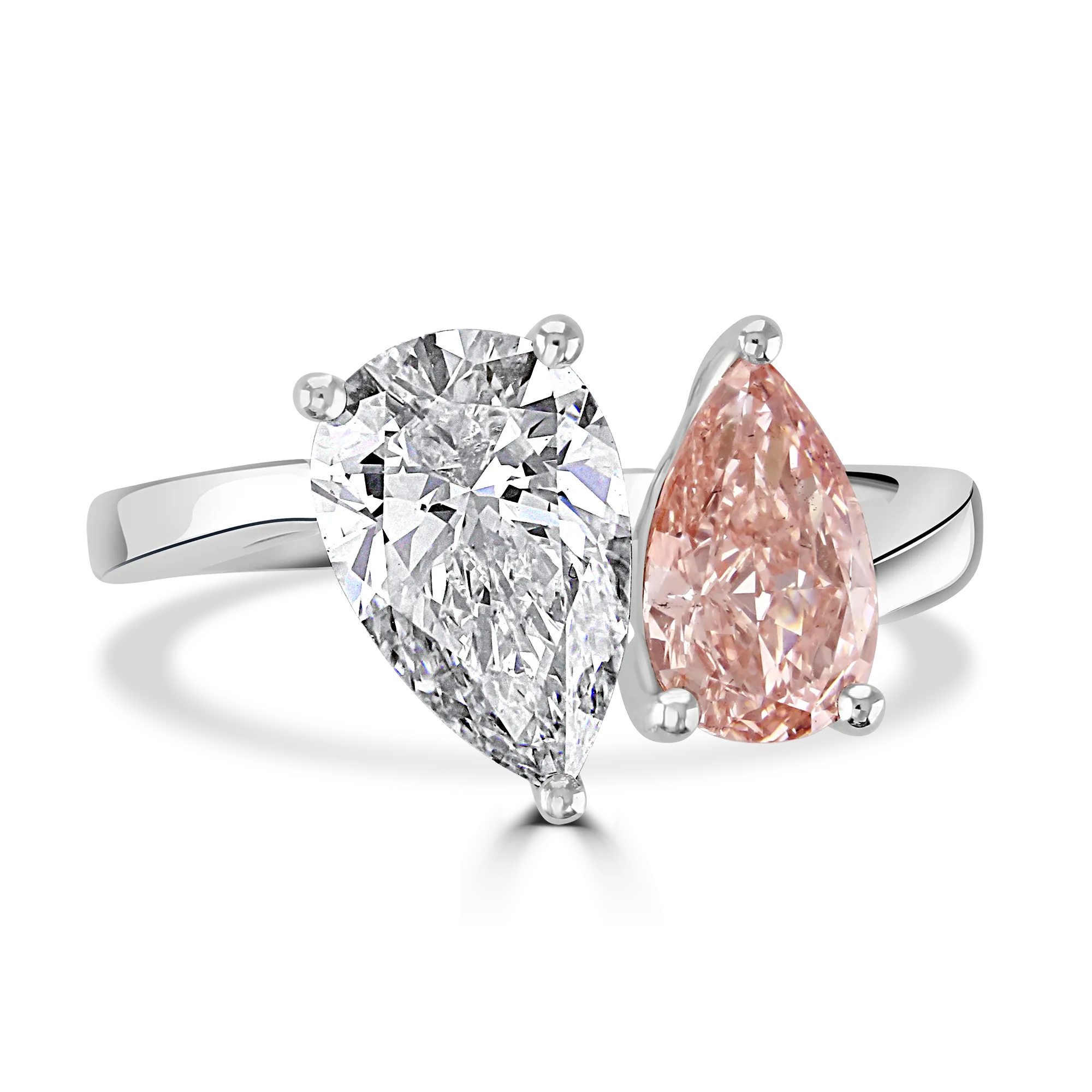 Toi Et Moi Claw Set Platinum Ring
