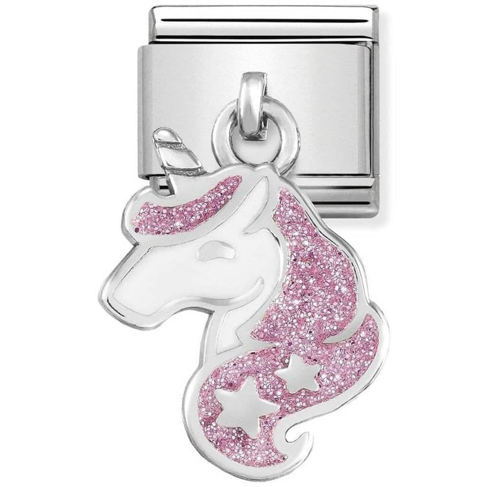 Classic Pink Glitter Unicorn Hanging Charm