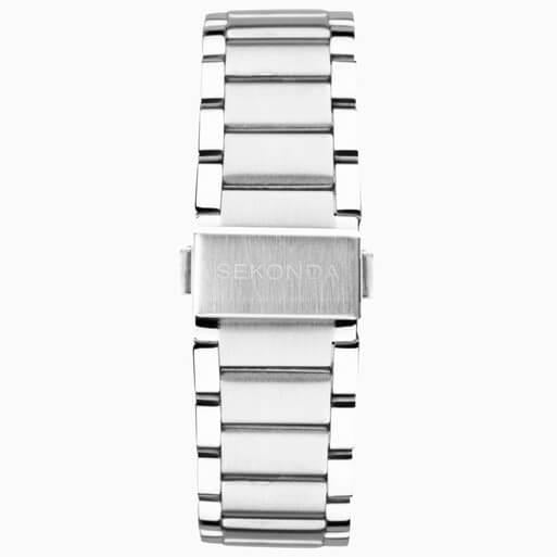 Silver Case with Silver White Dial & Stainless Steel Bracelet Men's Watch