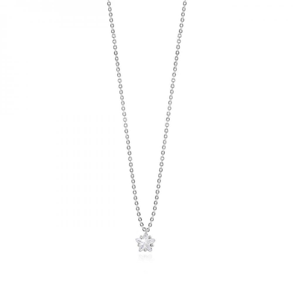 Astra Silver Star Crystal Necklace 46cm + 5cm