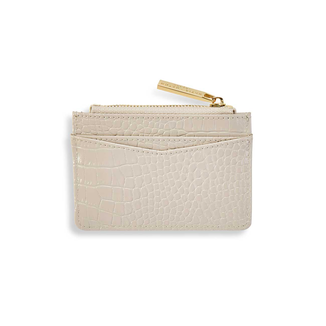 Celine Faux Croc Card Holder | Stone
