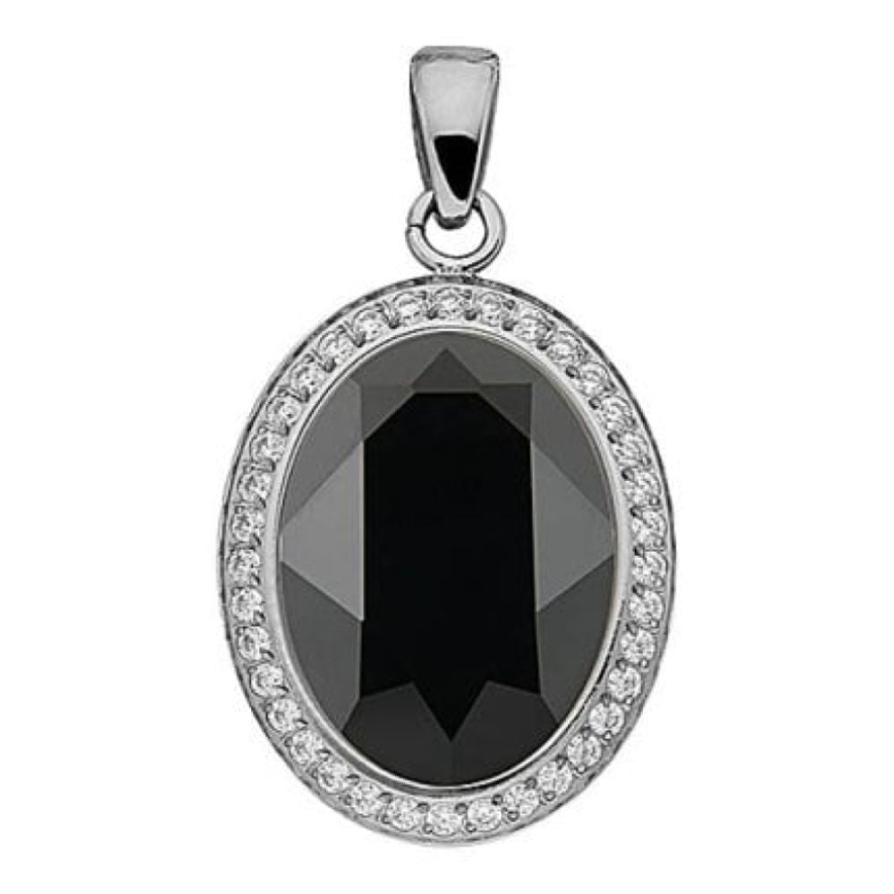 Pendant Tivola Deluxe Jet Crystal Big Silver