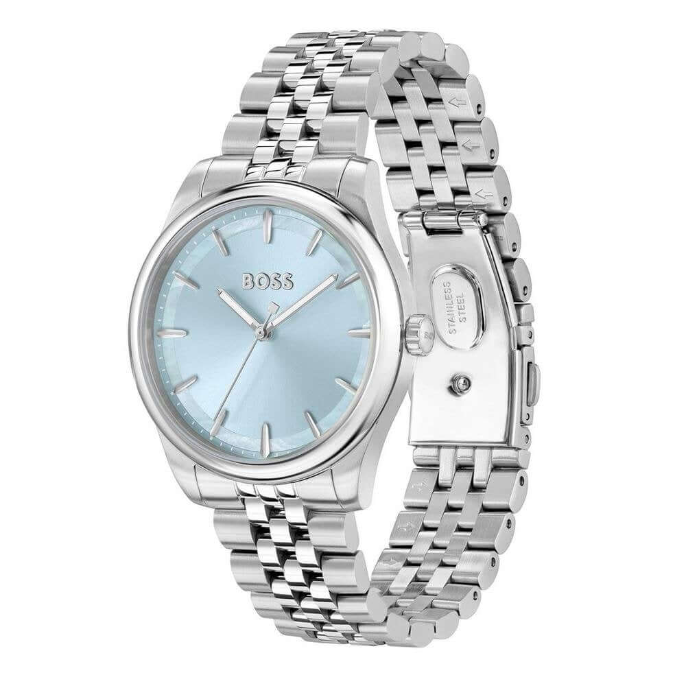 Graceful Light Blue Dial With Stainless Steel Bracelet Womens Watch