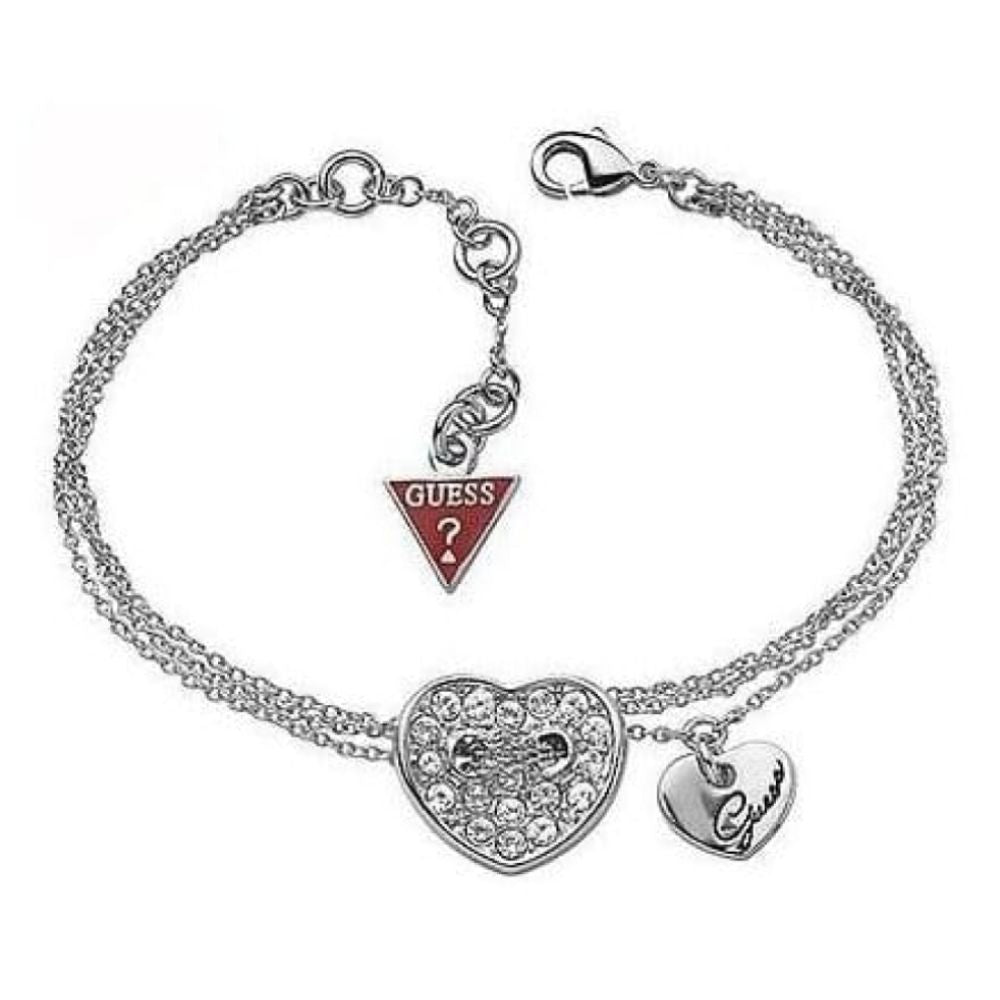 Curve Appeal Button Heart Pendant Bracelet