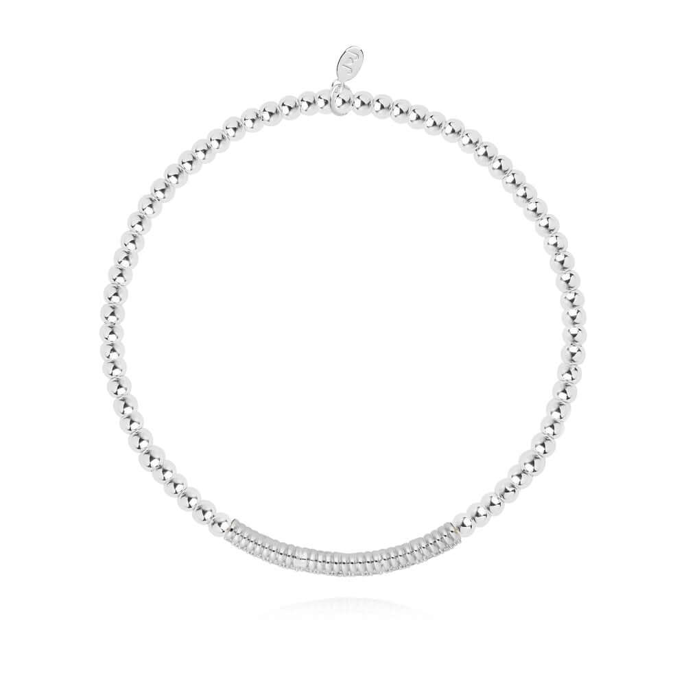 Halo Silver Pave Ball Stretch Bracelet