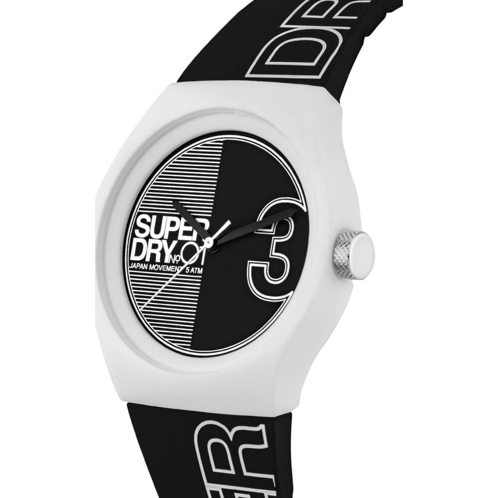 Urban Fusion Black & White Printed Dial With Black Strap Ladies Watch