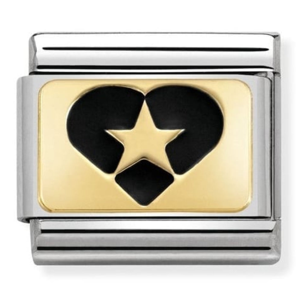 Classic Gold Heart With Black Star