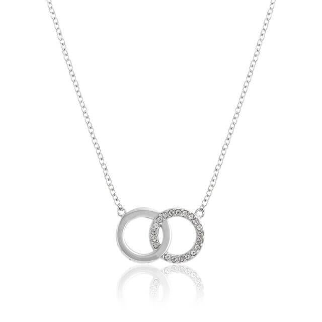 Classic Bejewelled Interlink Necklace Silver