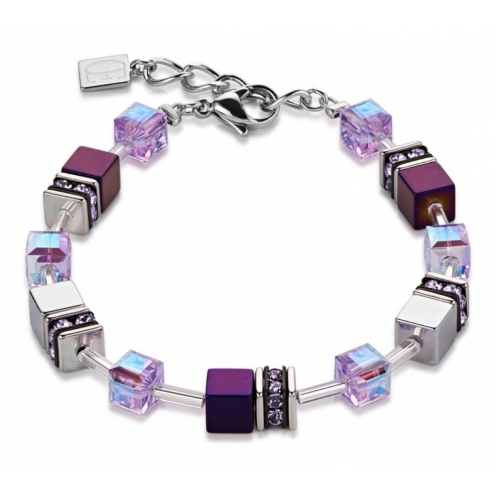 Purple Haematite Geo Cube Bracelet
