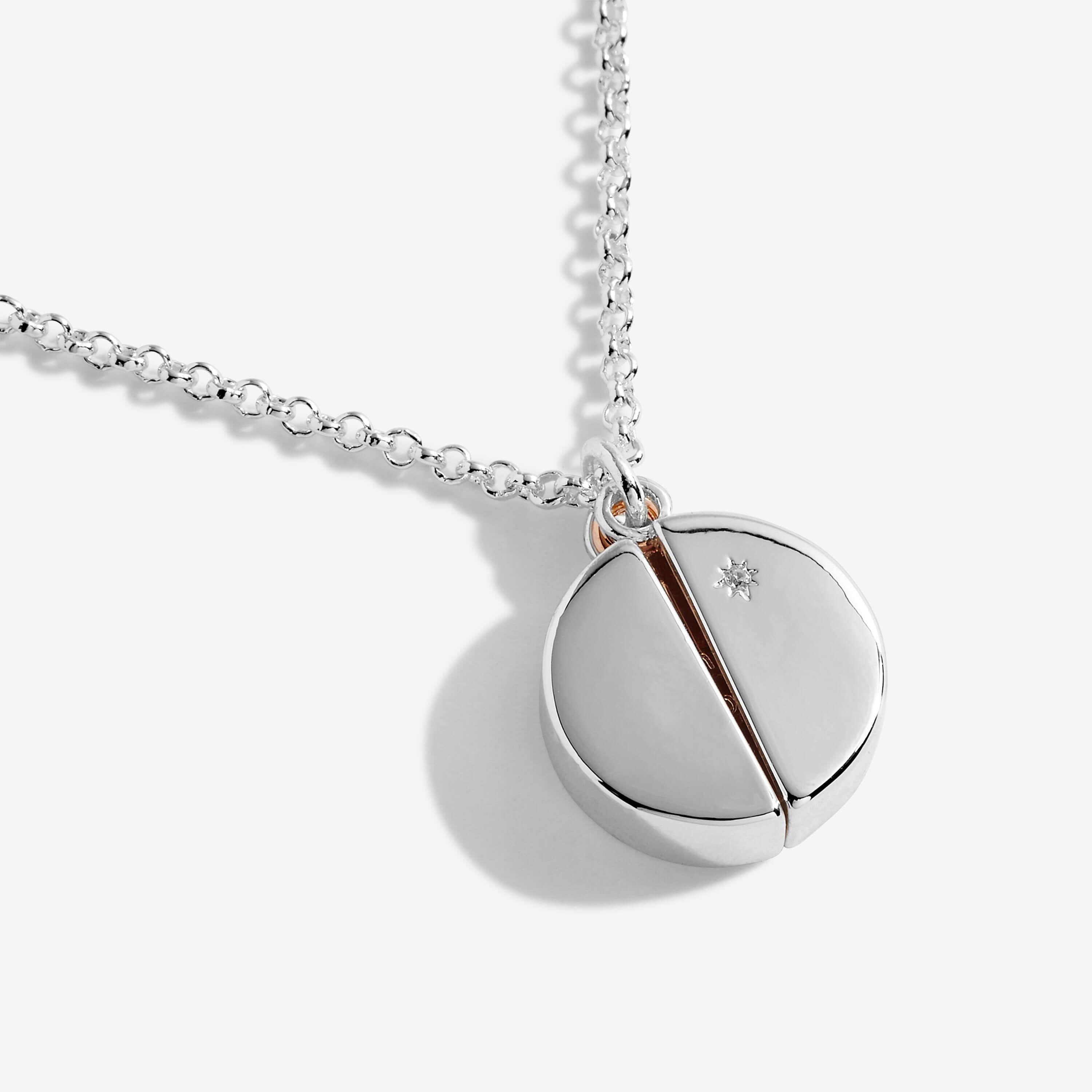 Secret Sentiment Lockets | Be Happy, Be Bright, Be You | Silver And Rose Gold | Necklace | 50cm Adjustable