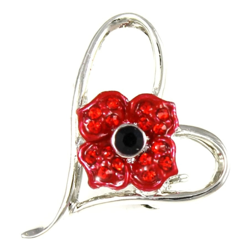 4 Petal Poppy in Heart Brooch
