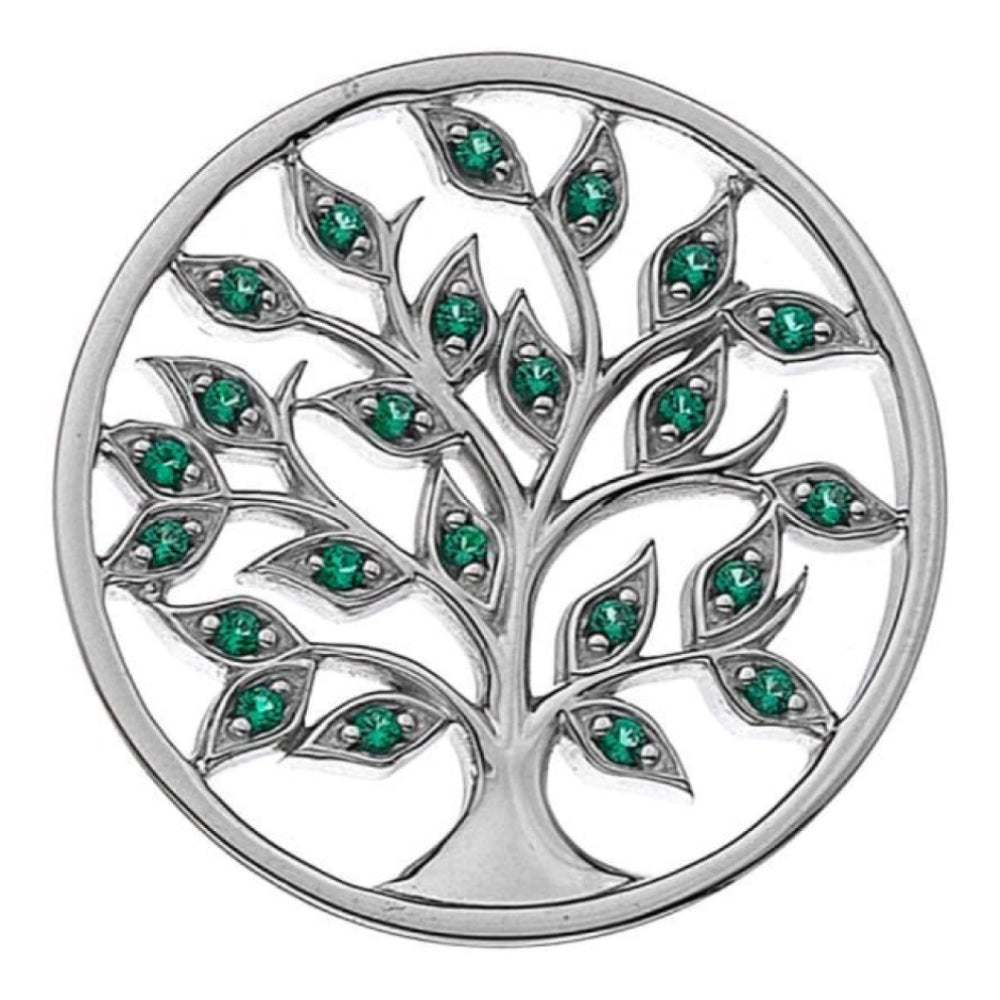 33mm Sterling Silver with Green Sparkle Balance & Harmony Reversible Coin