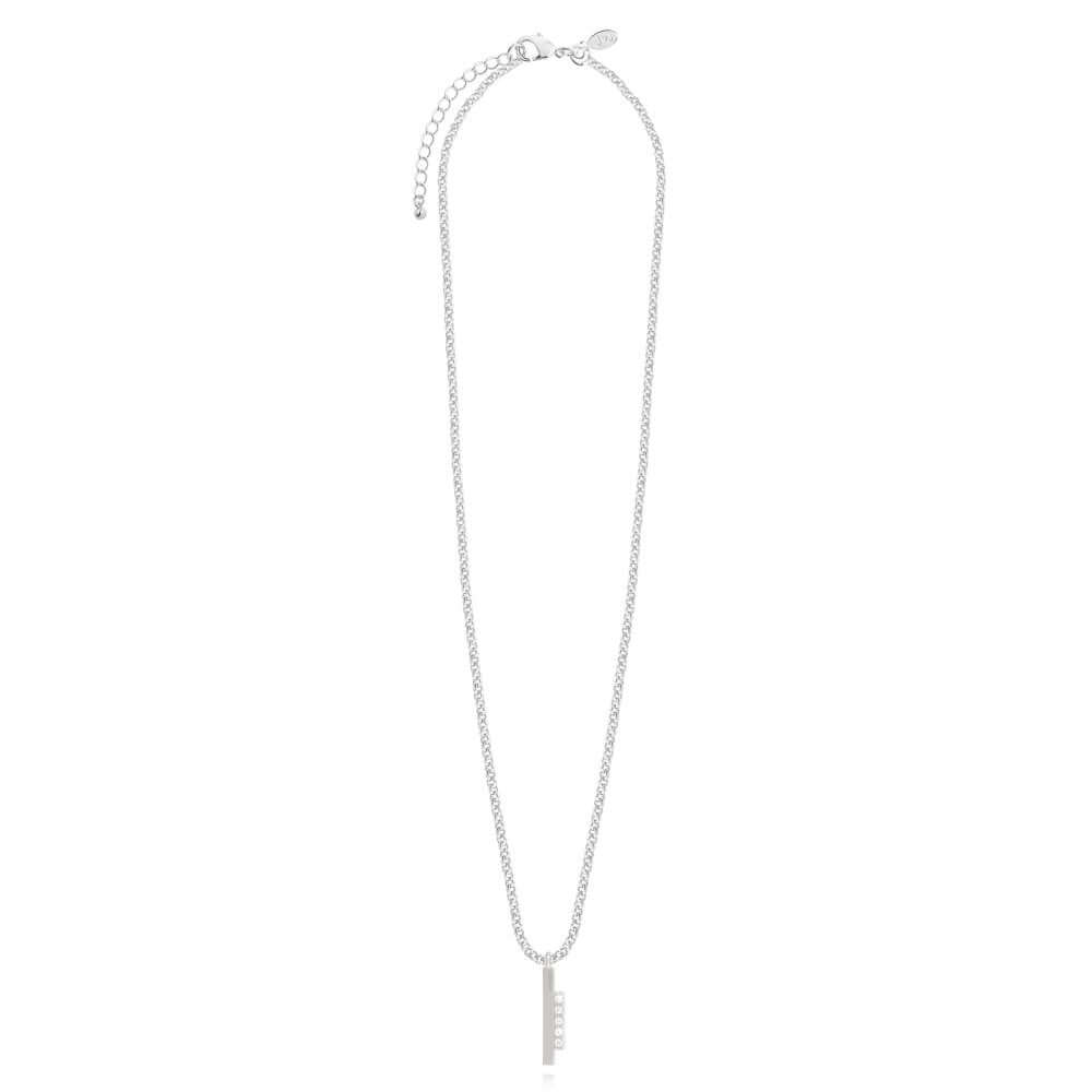 Adeline | Silver | Pave Bar | Necklace | 46cm + 5cm Extender
