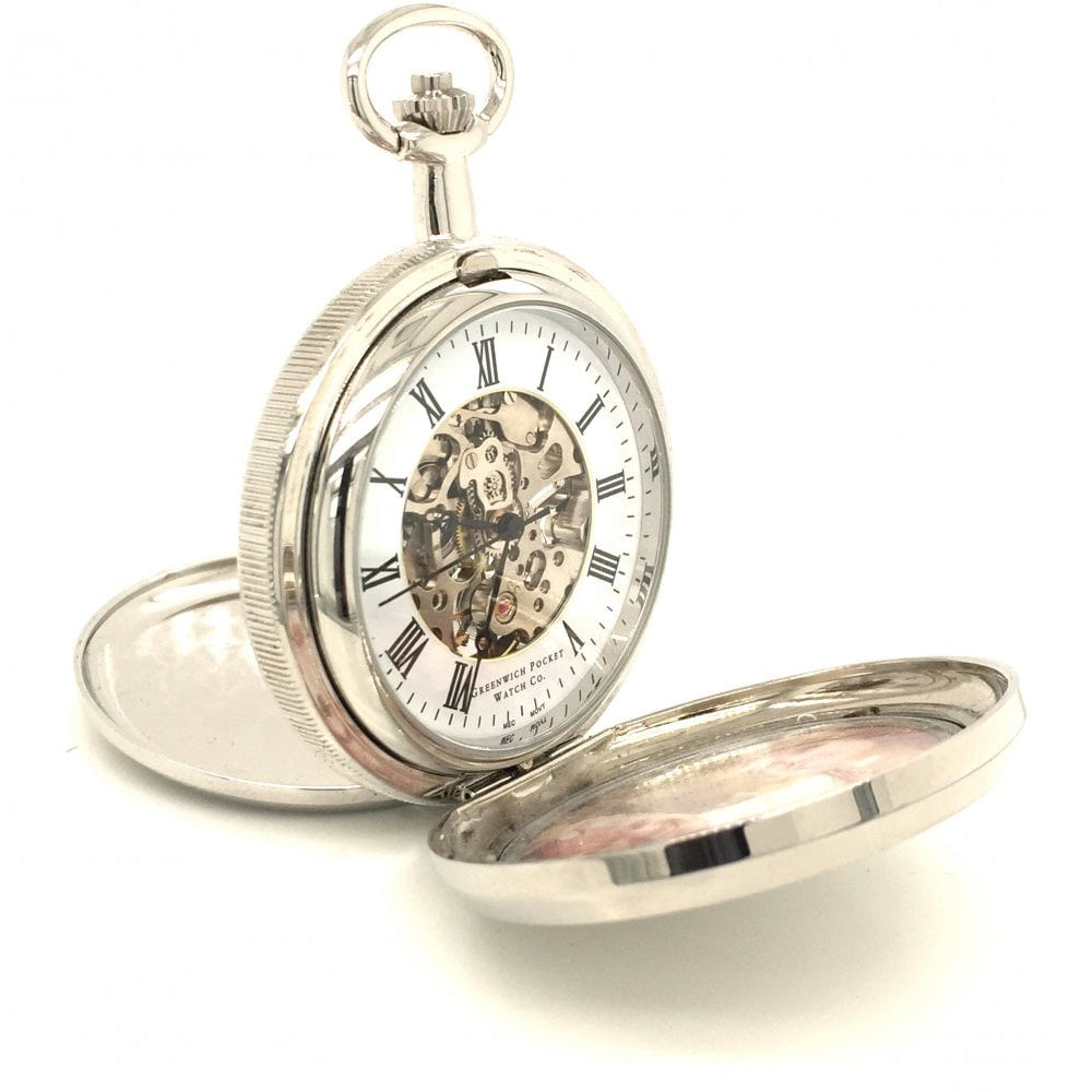 The Kew - Mechanical Chrome Plated Photo Frame Pocket Watch