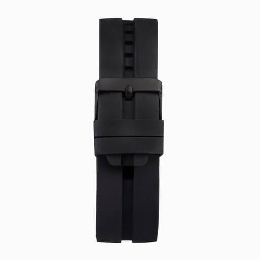 Black Case & Dial With Black Rubber Strap Men's Watch