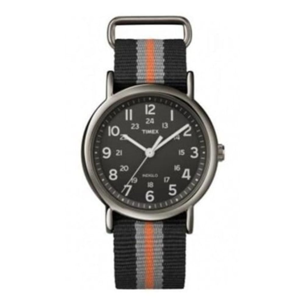 Gents Black Orange & Grey Fabric Weekender Watch
